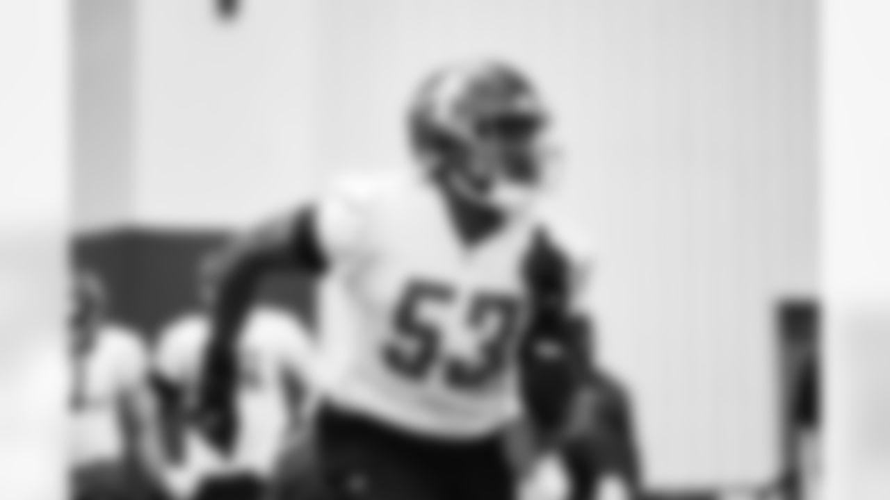 Detroit Lions defensive lineman Charles Harris (53) during practice at the Lions training facility in Allen Park, MI on January 4, 2024. (Jeff Nguyen/Detroit Lions)