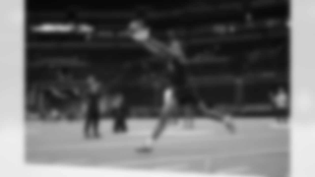 Florida wide receiver J. Michael Sturdivant (36) runs a drill at the NFL football scouting combine in Indianapolis, Saturday, Feb. 28, 2026. (AP Photo/Michael Conroy)