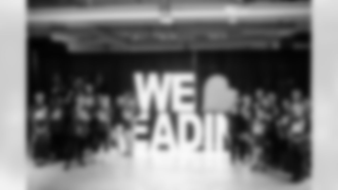Students from Allendale Evergreen Elementary Trick or Treating with Detroit Lions Mascot Roary during the One Pride Literacy Fest at Ford Field on Oct. 28, 2025 in Detroit. (Steven Stark/Detroit Lions)