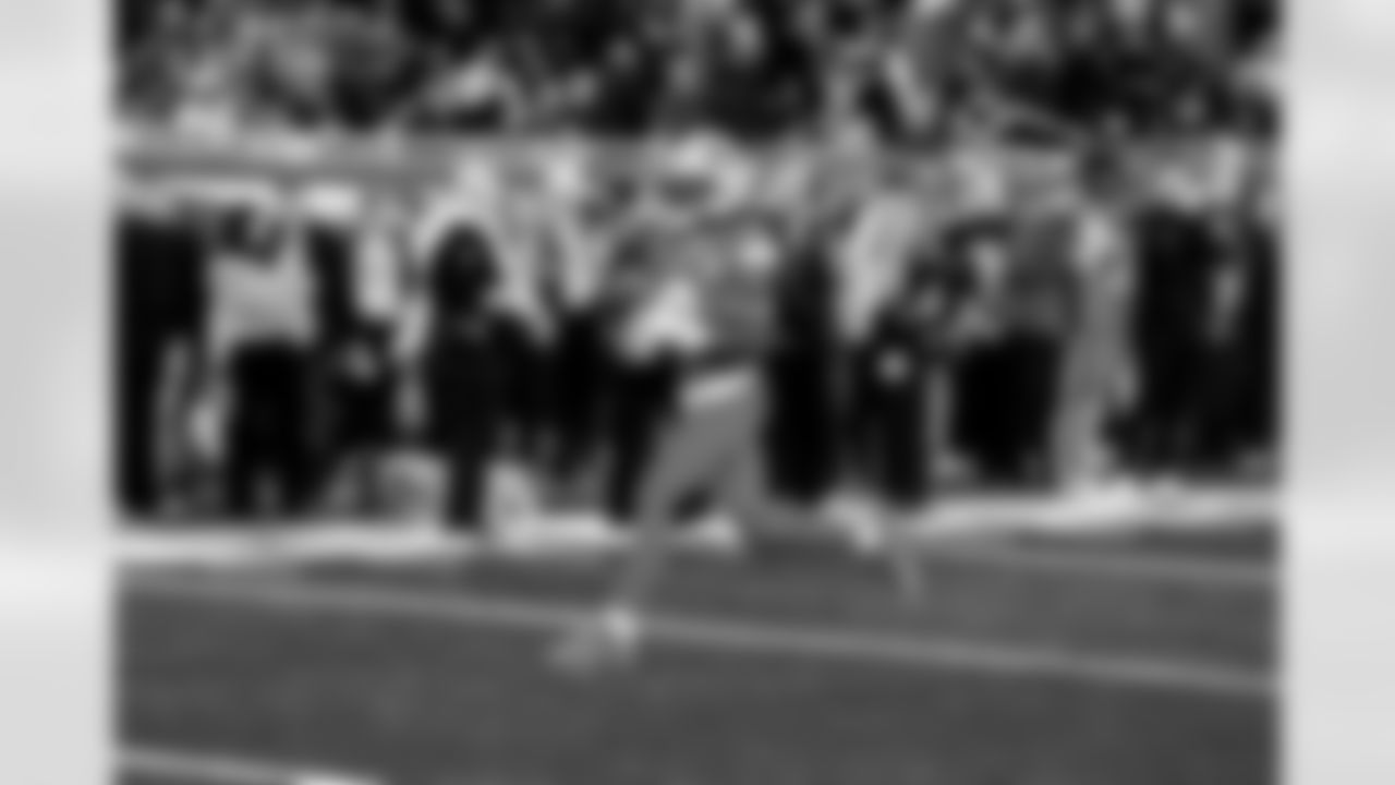 Detroit Lions running back Jahmyr Gibbs (0) before an NFL football game against the Pittsburgh Steelers on Sunday, Dec. 21, 2025 in Detroit. (Jeff Nguyen/Detroit Lions via AP)