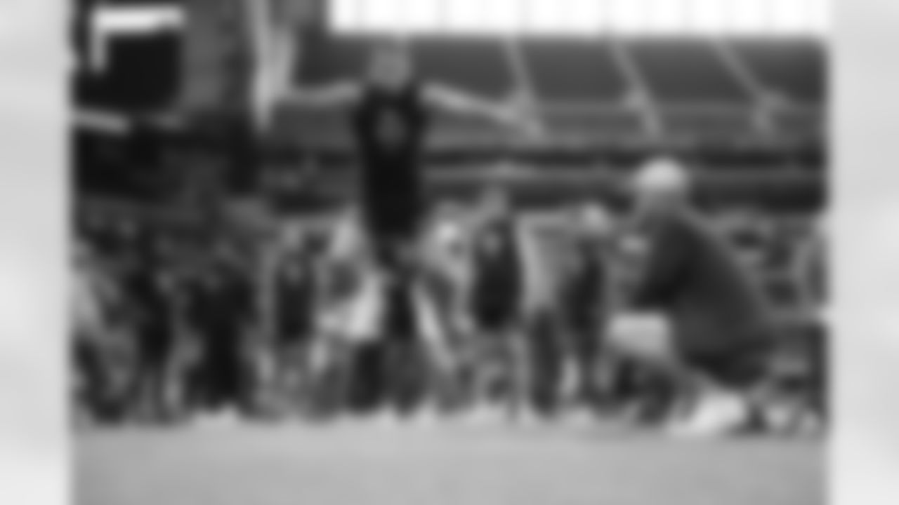 Arizona defensive back Treydan Stukes (49) participates in the Broad Jump at the NFL football scouting combine, Friday, Feb. 27, 2026, in Indianapolis. (Gregory Payan/AP Content Services for NFL)