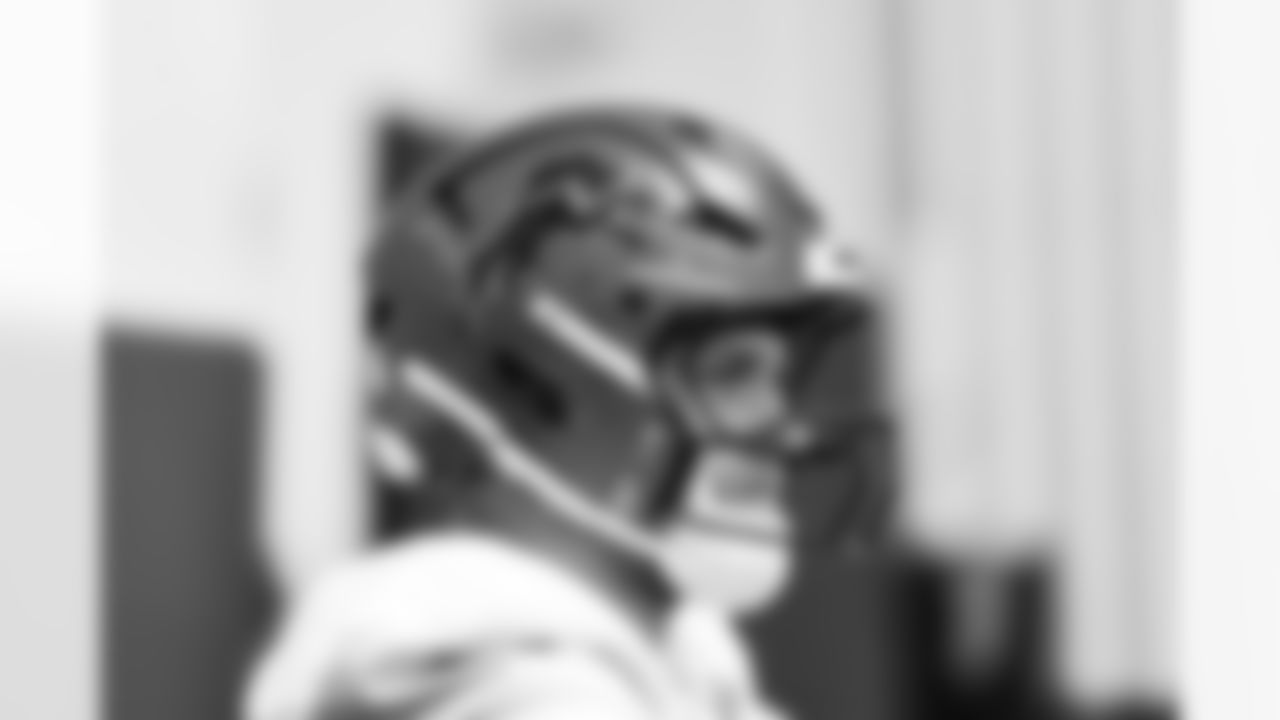 Detroit Lions edge rusher Aidan Hutchinson (97) during practice at the Meijer Performance Center on Nov. 21, 2025 in Allen Park, Mich. (Jeff Nguyen/Detroit Lions)