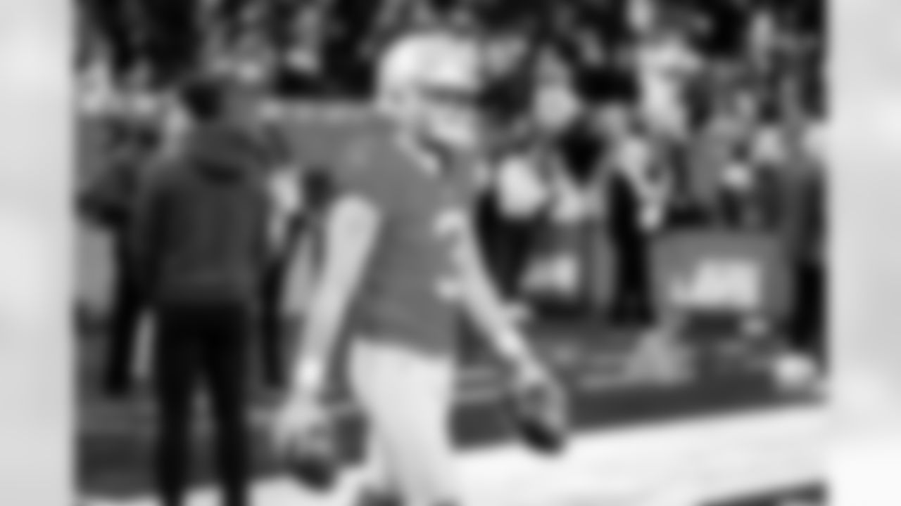 Detroit Lions punter Jack Fox (3) before an NFL football game against the Green Bay Packers on Thursday, Nov. 27, 2025 in Detroit. (Jeff Nguyen/Detroit Lions via AP)