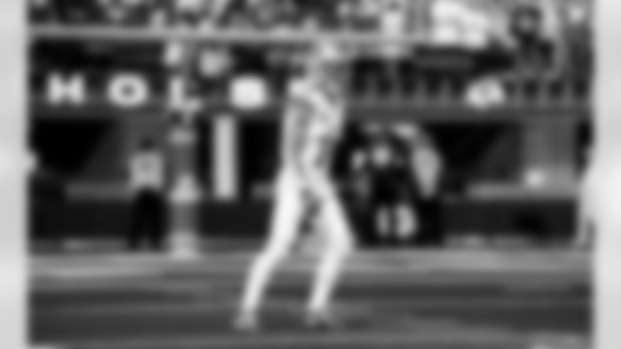 Detroit Lions wide receiver Amon-Ra St. Brown (14) before an NFL football game against the Los Angeles Rams on Sunday, Dec. 14, 2025 in Inglewood, Calif. (Jeff Nguyen/Detroit Lions via AP)