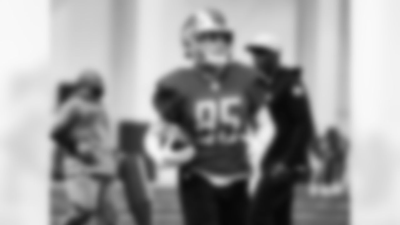 Detroit Lions wide receiver Tom Kennedy (85) during practice at the Lions training facility in Allen Park, MI on January 19, 2024. (Jeff Nguyen/Detroit Lions)