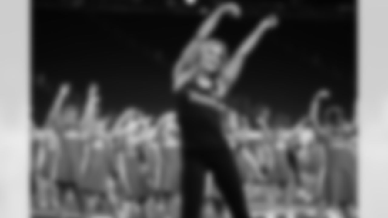 Participants during the junior cheer clinic at Ford Field on Dec. 7, 2025 in Detroit. (Mike Ferdinande/Detroit Lions)