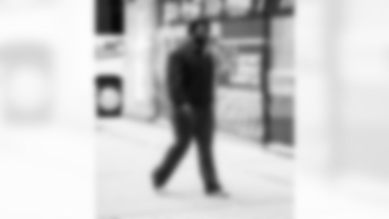 Detroit Lions defensive lineman DJ Reader (98) arrives to an NFL football game against the Pittsburgh Steelers on Sunday, Dec. 21, 2025 in Detroit. (Jeff Nguyen/Detroit Lions via AP)