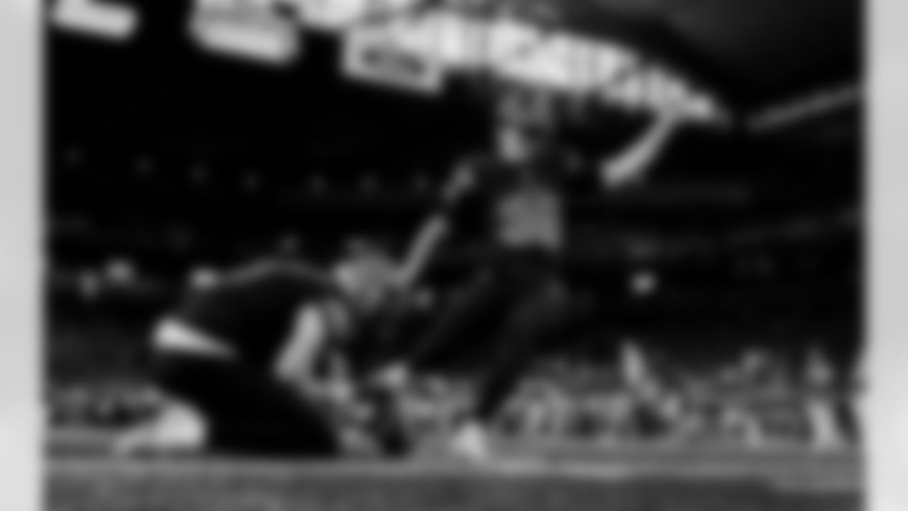 Detroit Lions punter Jack Fox (3) and Detroit Lions kicker Jake Bates (39) before to an NFL football game against the New York Giants on Sunday, Nov. 23, 2025 in Detroit. (Jeff Nguyen/Detroit Lions via AP)