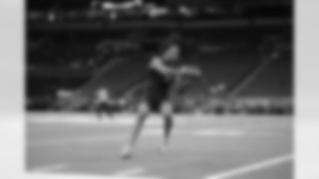 Texas Tech wide receiver Reggie Virgil (41) runs a drill at the NFL football scouting combine in Indianapolis, Saturday, Feb. 28, 2026. (AP Photo/Michael Conroy)