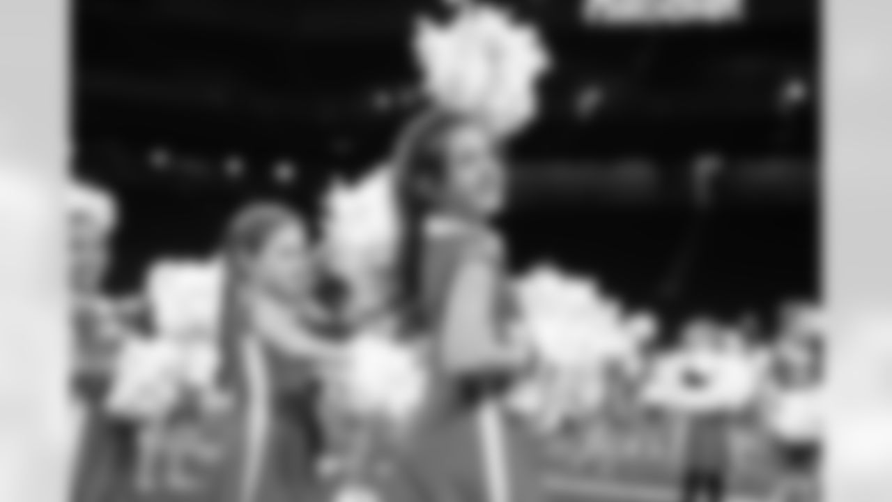 Participants during the junior cheer clinic at Ford Field on Dec. 7, 2025 in Detroit. (Mike Ferdinande/Detroit Lions)
