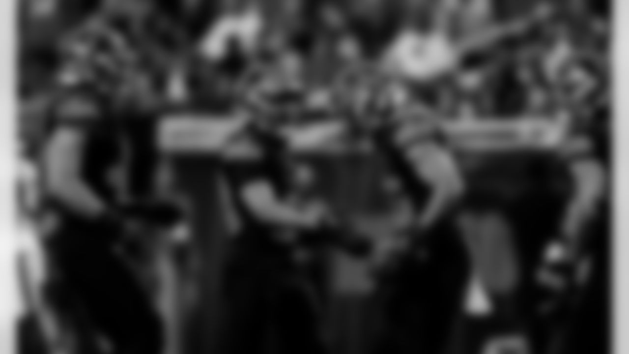 Detroit Lions cornerback Khalil Dorsey (30) and Detroit Lions running back Jacob Saylors (25) during an NFL football game against the New York Giants on Sunday, Nov. 23, 2025 in Detroit. (Jeff Nguyen/Detroit Lions via AP)