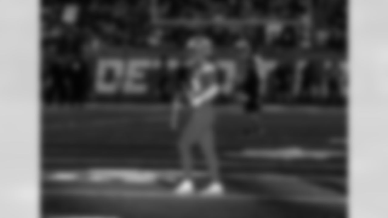 Detroit Lions kicker Jake Bates (39) before an NFL football game against the Pittsburgh Steelers on Sunday, Dec. 21, 2025 in Detroit. (Jeff Nguyen/Detroit Lions via AP)