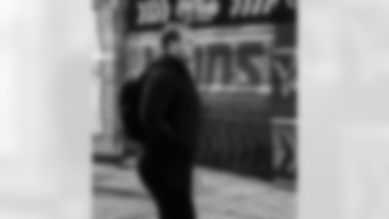 Detroit Lions offensive lineman Michael Niese (62) arrives to an NFL football game against the Dallas Cowboys on Thursday, Dec. 4, 2025 in Detroit. (Jeff Nguyen/Detroit Lions via AP)