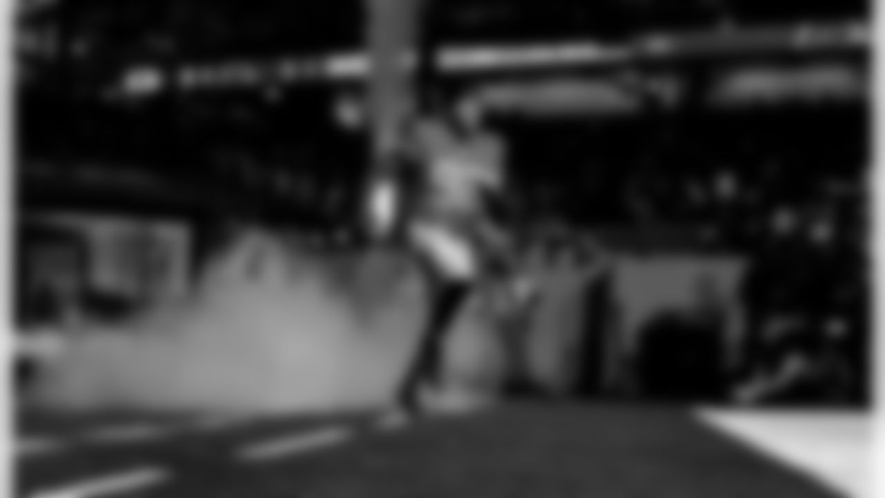 Detroit Lions edge rusher Marcus Davenport (92) before an NFL football game against the Green Bay Packers on Thursday, Nov. 27, 2025 in Detroit. (Jeff Nguyen/Detroit Lions via AP)