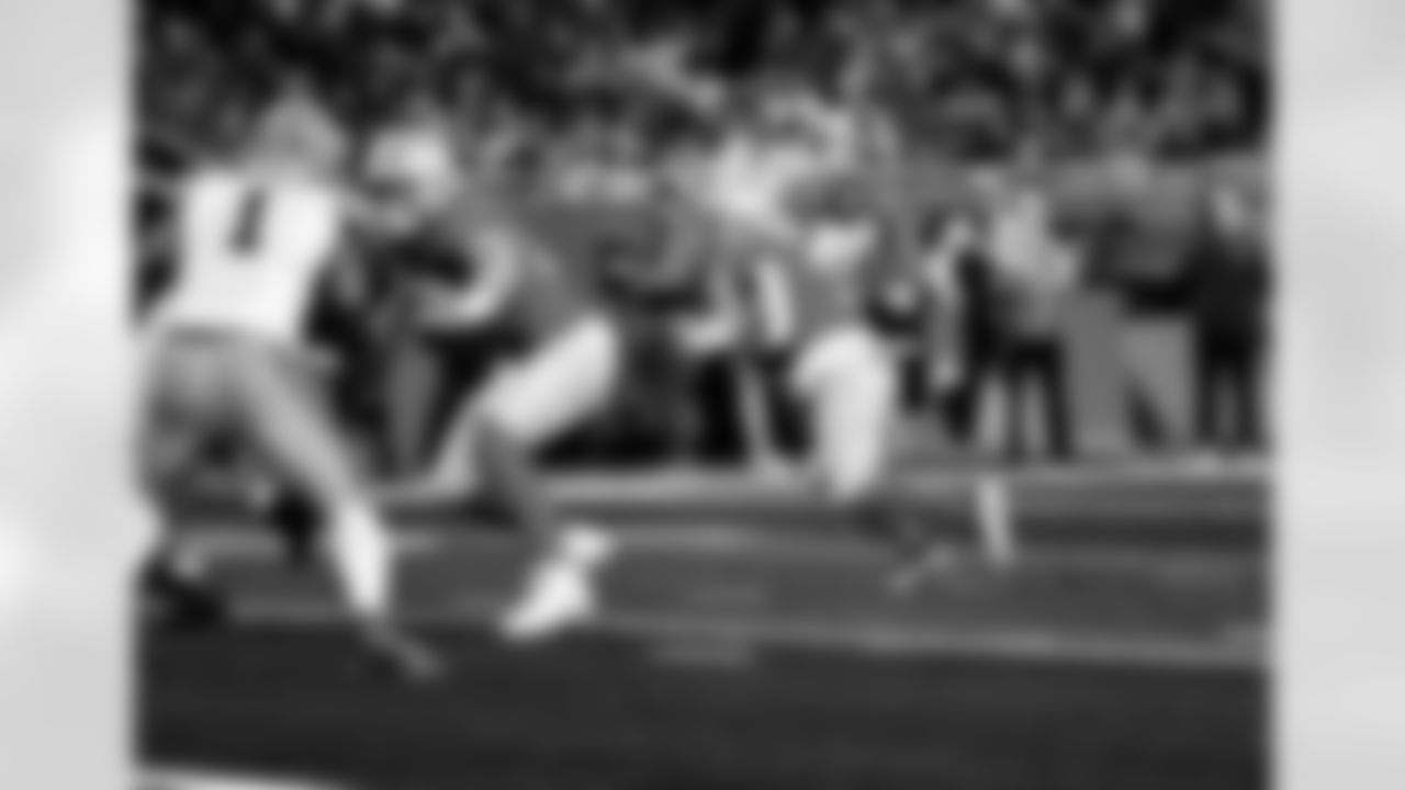 Detroit Lions running back David Montgomery (5) during an NFL football game against the Green Bay Packers on Thursday, Nov. 27, 2025 in Detroit. (Jeff Nguyen/Detroit Lions via AP)