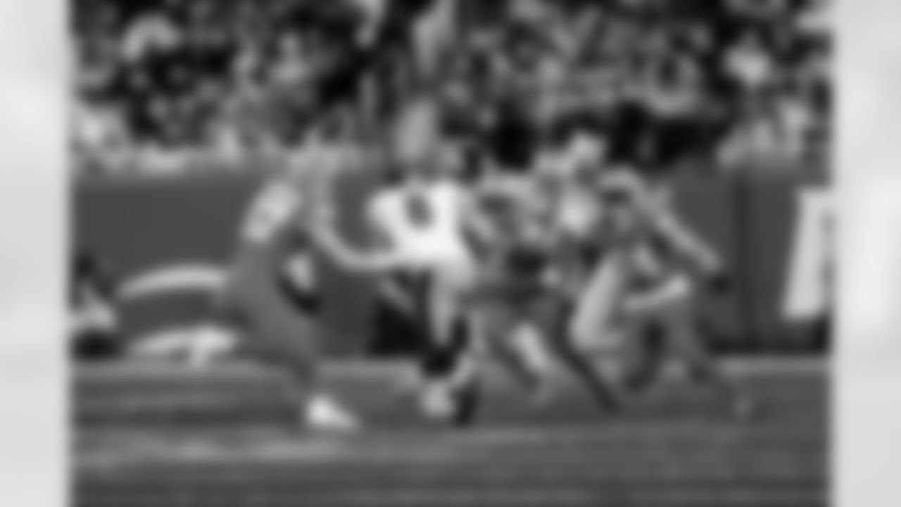 Detroit Lions edge rusher Aidan Hutchinson (97) sacks Pittsburgh Steelers quarterback Aaron Rodgers (8) during an NFL football game against the Pittsburgh Steelers on Sunday, Dec. 21, 2025 in Detroit. (Jeff Nguyen/Detroit Lions via AP)