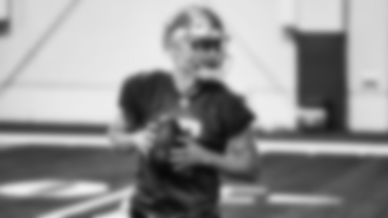 Detroit Lions quarterback Jared Goff (16) during practice at the Lions training facility in Allen Park, MI on December 27, 2023. (Jeff Nguyen/Detroit Lions)