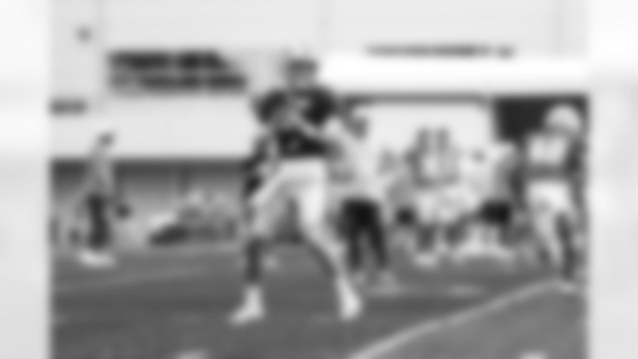 Detroit Lions quarterback Kyle Allen (8) during training camp at the Meijer Performance Center on Aug. 13, 2025 in Allen Park, Mich. (Jeff Nguyen/Detroit Lions)