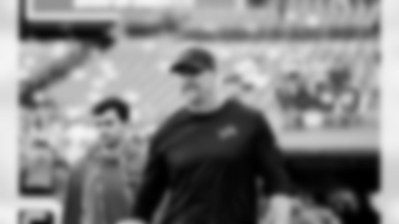 Detroit Lions head coach Dan Campbell before an NFL football game against the Washington Commanders on Sunday, Nov. 9, 2025 in Landover, Md. (Jeff Nguyen/Detroit Lions via AP)