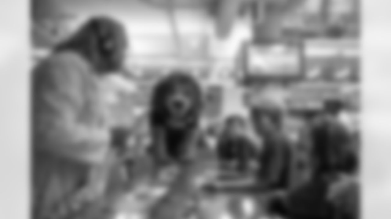 Students from Allendale Evergreen Elementary problem solving with Detroit PBS' Odd Squad and Detroit Lions Mascot Roary during the One Pride Literacy Fest at Ford Field on Oct. 28, 2025 in Detroit. (Steven Stark/Detroit Lions)