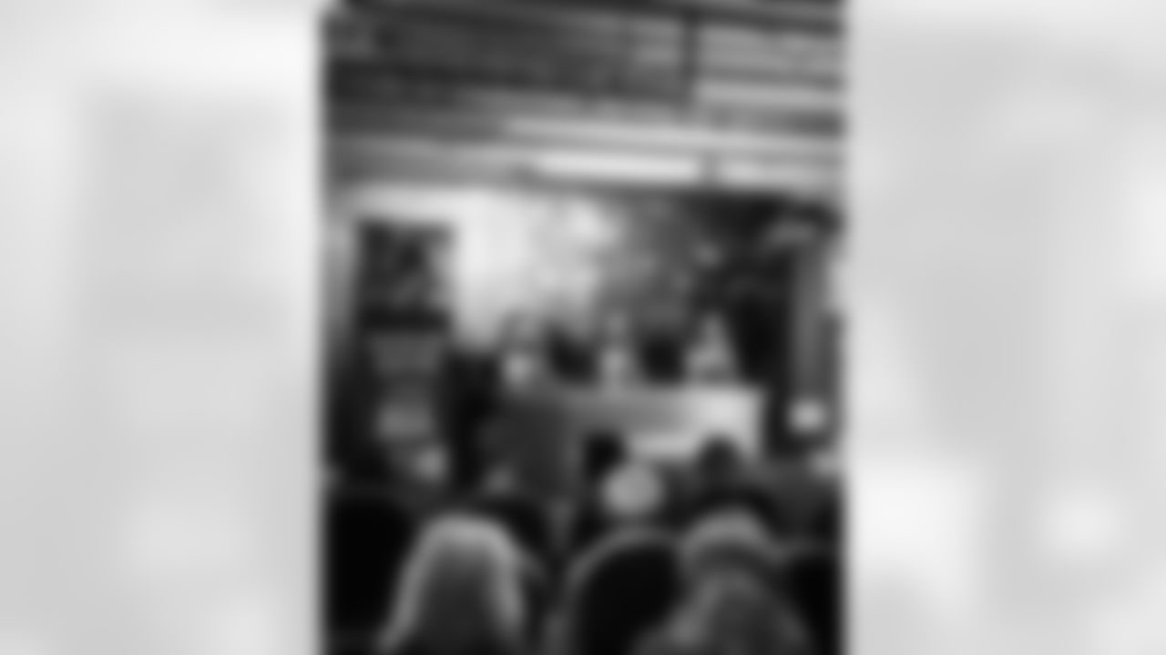 Students from Allendale Evergreen Elementary at the UMCU Junior Broadcast station during the One Pride Literacy Fest at Ford Field on Oct. 28, 2025 in Detroit. (Steven Stark/Detroit Lions)