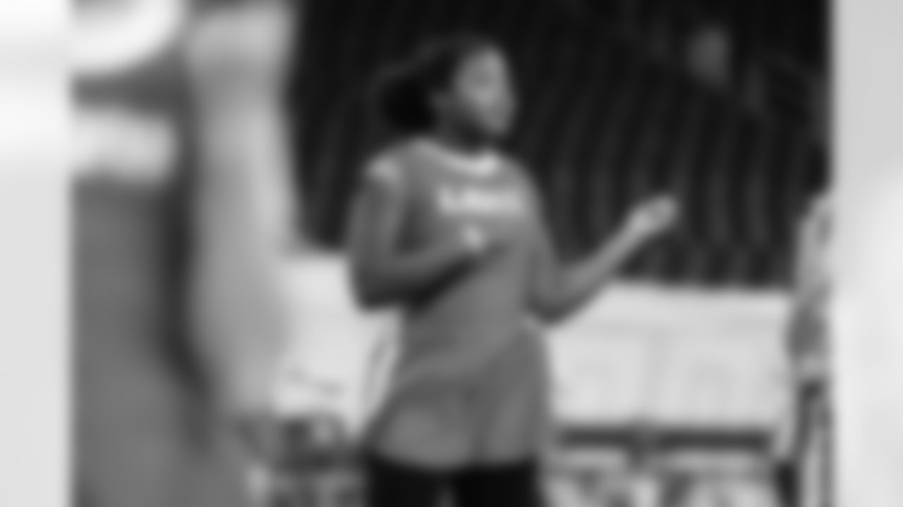 Participants during the junior cheer clinic at Ford Field on Dec. 7, 2025 in Detroit. (Mike Ferdinande/Detroit Lions)