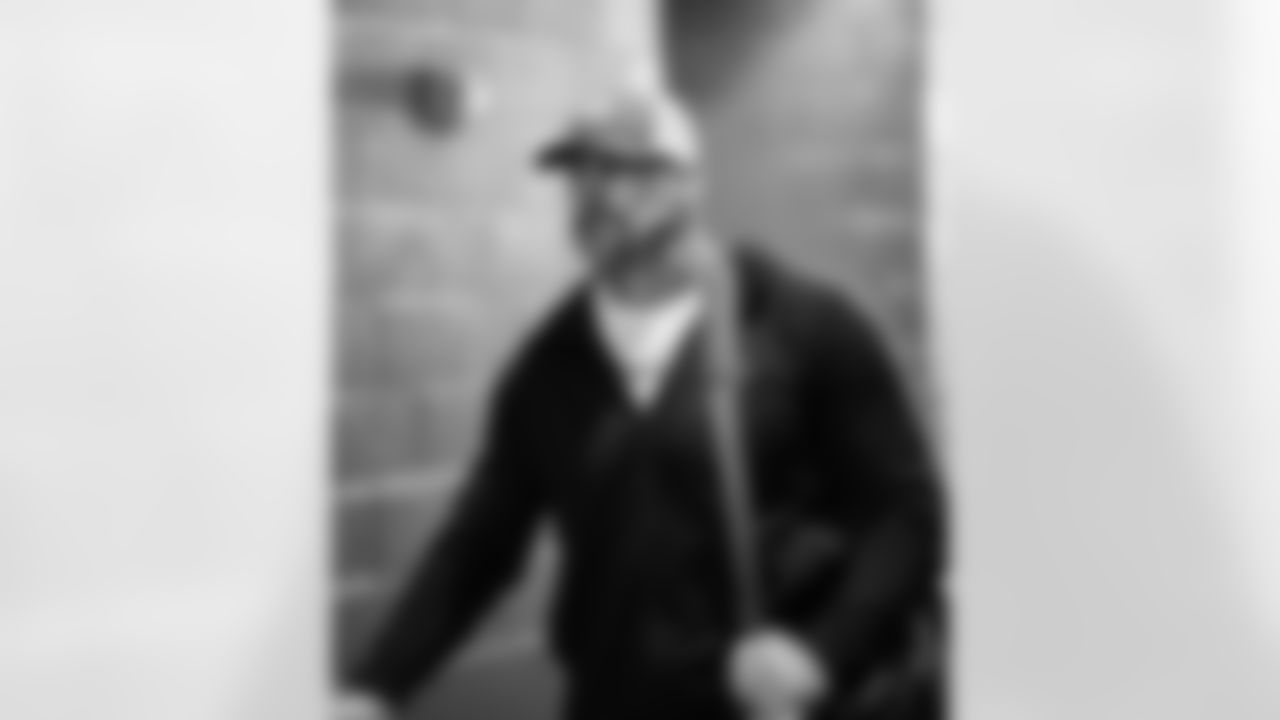 Detroit Lions head coach Dan Campbell arrives to an NFL football game against the Washington Commanders on Sunday, Nov. 9, 2025 in Landover, Md. (Jeff Nguyen/Detroit Lions via AP)