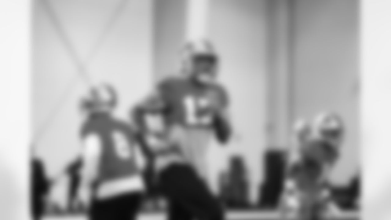Detroit Lions wide receiver Tim Patrick (17) during practice at the Meijer Performance Center in Allen Park, MI on November 22, 2024. (Jeff Nguyen/Detroit Lions)