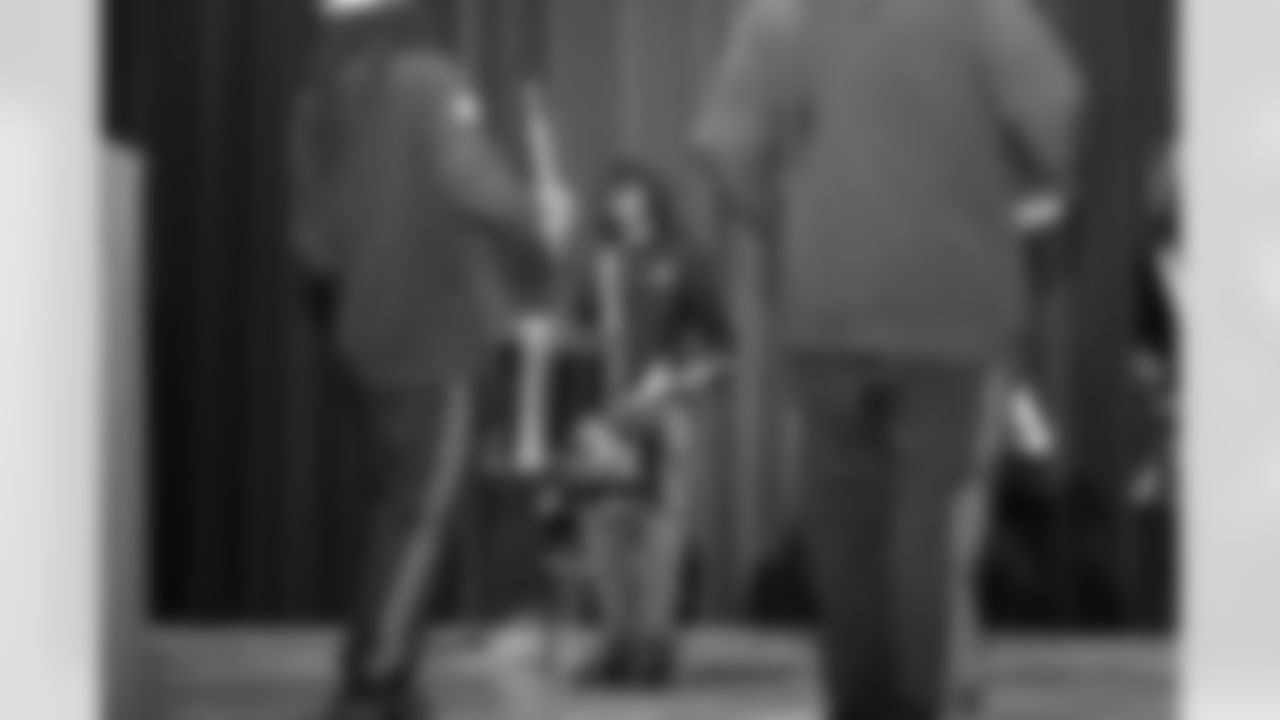 Members of Detroit Lions Honolulu Boom and students during a Count Day activation event at Detroit Lions Academy on Feb. 11, 2026 in Detroit. (Carl Jones II/Detroit Lions)