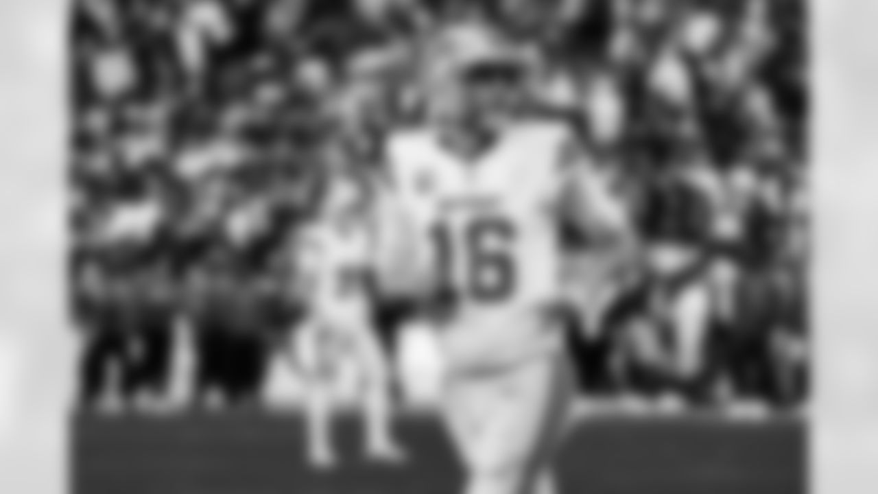 Detroit Lions quarterback Jared Goff (16) during an NFL football game against the Washington Commanders on Sunday, Nov. 9, 2025 in Landover, Md. (Jeff Nguyen/Detroit Lions via AP)