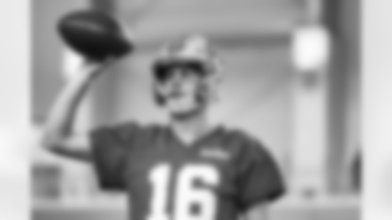 Detroit Lions quarterback Jared Goff (16) during practice at the Meijer Performance Center on Dec. 19, 2025 in Allen Park, Mich. (Jeff Nguyen/Detroit Lions)