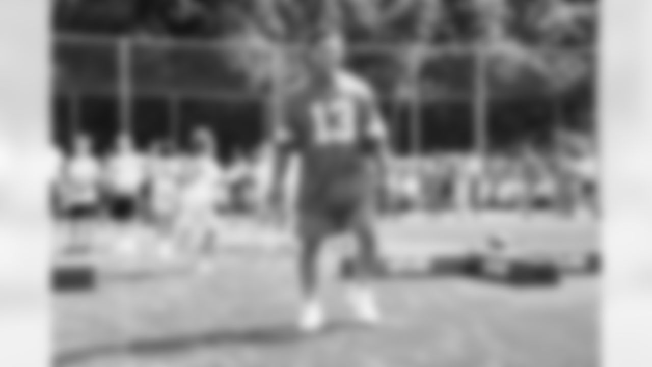 Detroit Lions running back Craig Reynolds (13) watches a drill at a Detroit Lions youth football camp on June 22, 2025 in Cologne, Germany. (Stuart Zaas/Detroit Lions)