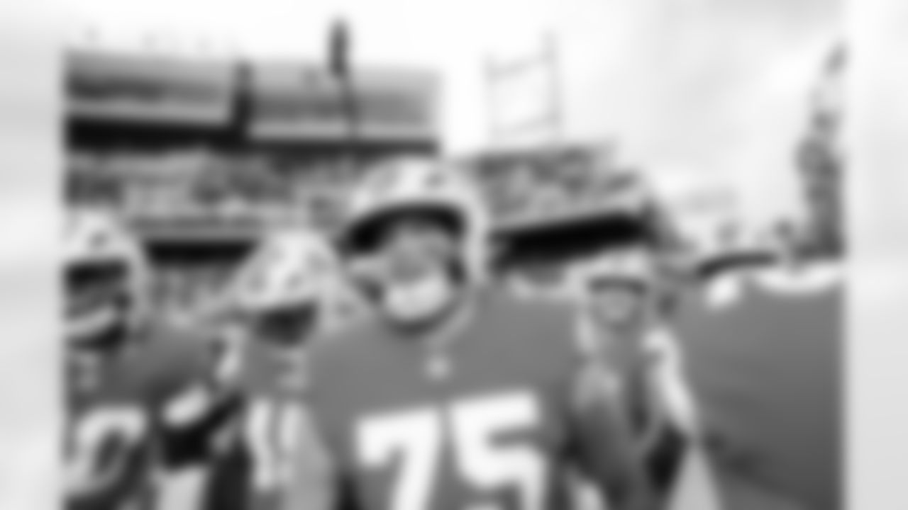 Detroit Lions offensive lineman Colby Sorsdal (75) before an NFL football game against the Los Angeles Chargers, Thursday, July 31, 2025, in Canton, Ohio. (Jeff Nguyen/Detroit Lions via AP)