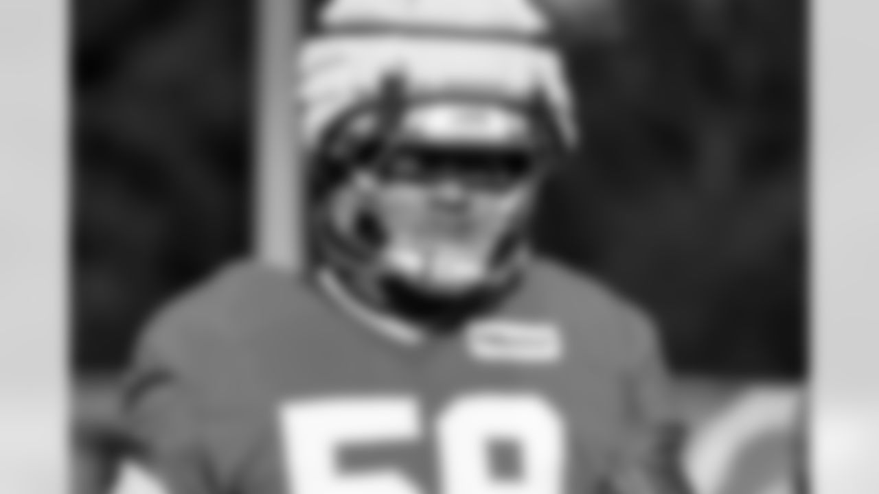 Detroit Lions offensive lineman Giovanni Manu (59) during training camp at the Meijer Performance Center on July 22, 2025 in Allen Park, Mich. (Jeff Nguyen/Detroit Lions)