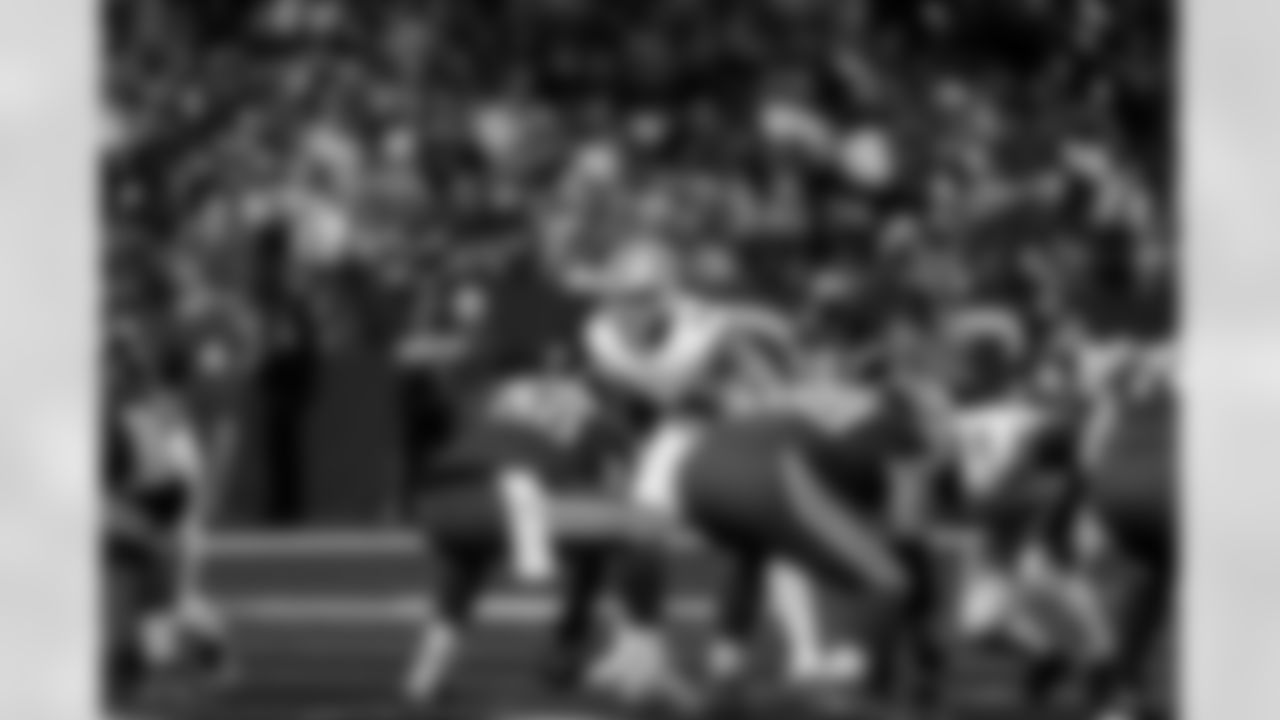 Detroit Lions linebacker Malcolm Rodriguez (44) during an NFL football game against the Indianapolis Colts on Nov. 24, 2024 in Indianapolis. (Jeff Nguyen/Detroit Lions via AP)