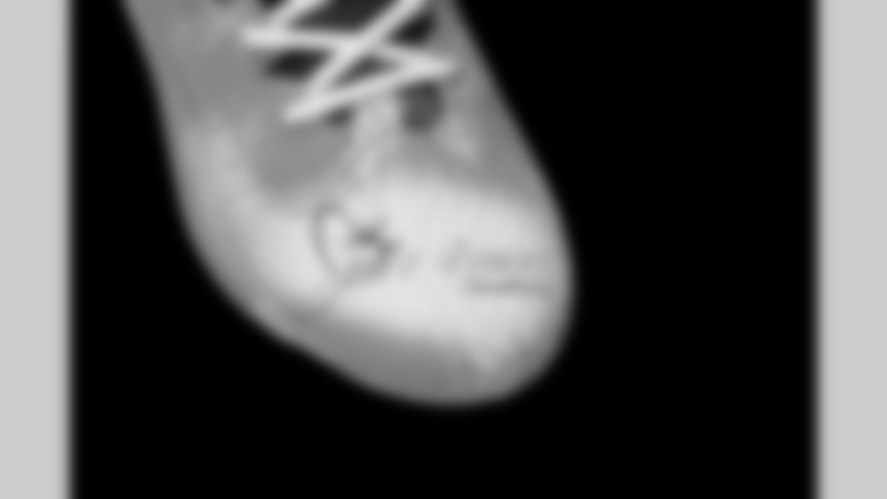 Cleats belonging to Detroit Lions linebacker Grant Stuard (15) photographed at the Meijer Performance Center on Nov. 12, 2025 in Allen Park, Mich. (Jeff Nguyen/Detroit Lions)