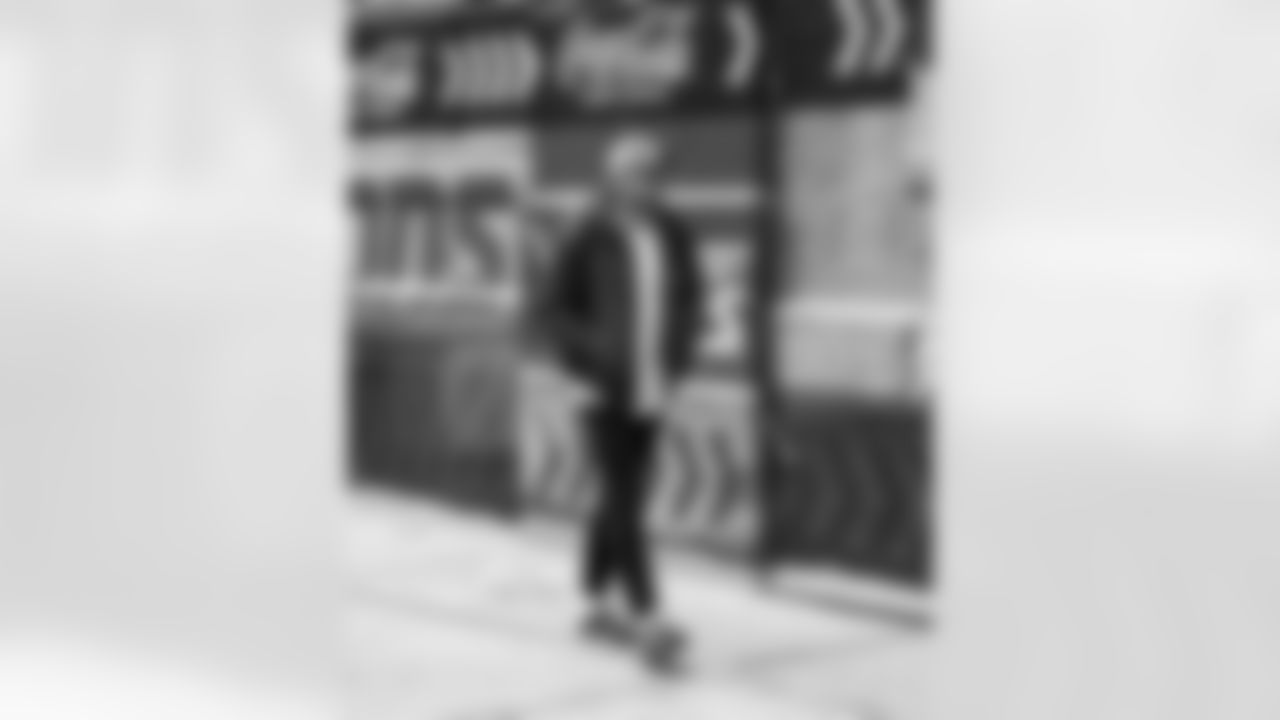 Detroit Lions linebacker Jack Campbell (46) arrives to an NFL football game against the Pittsburgh Steelers on Sunday, Dec. 21, 2025 in Detroit. (Jeff Nguyen/Detroit Lions via AP)