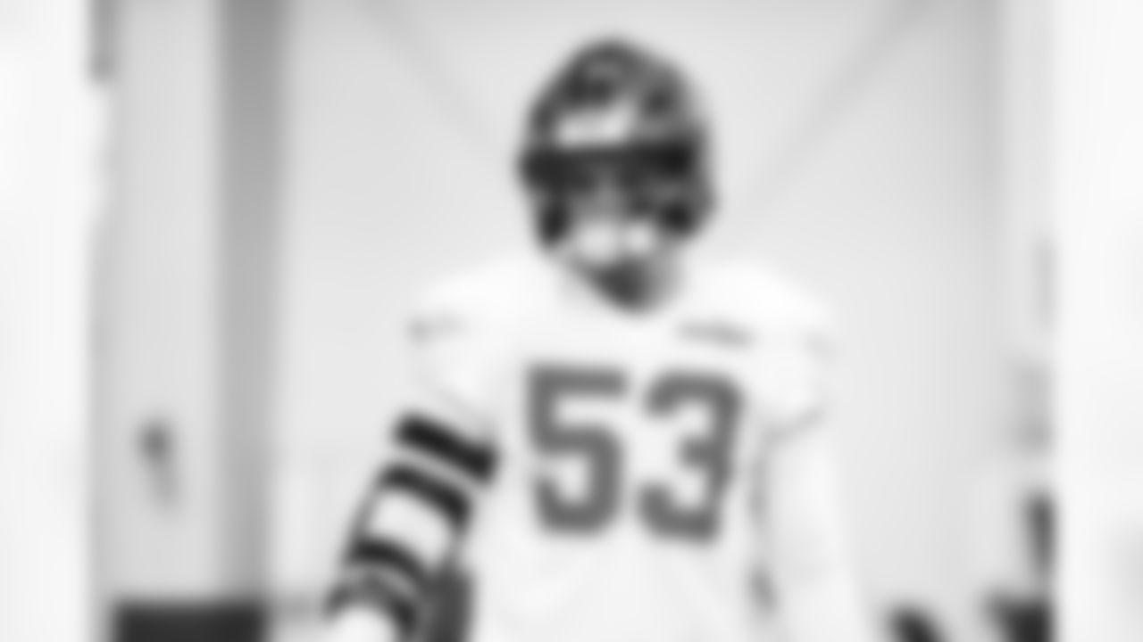 Detroit Lions linebacker Trevor Nowaske (53) during practice at the Meijer Performance Center on Nov. 21, 2025 in Allen Park, Mich. (Jeff Nguyen/Detroit Lions)