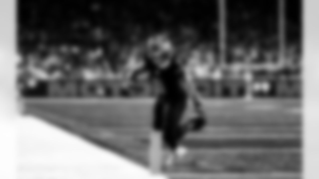 Detroit Lions running back Jahmyr Gibbs (0) scores a touchdown during an NFL football game against the New York Giants on Sunday, Nov. 23, 2025 in Detroit. (Jeff Nguyen/Detroit Lions via AP)