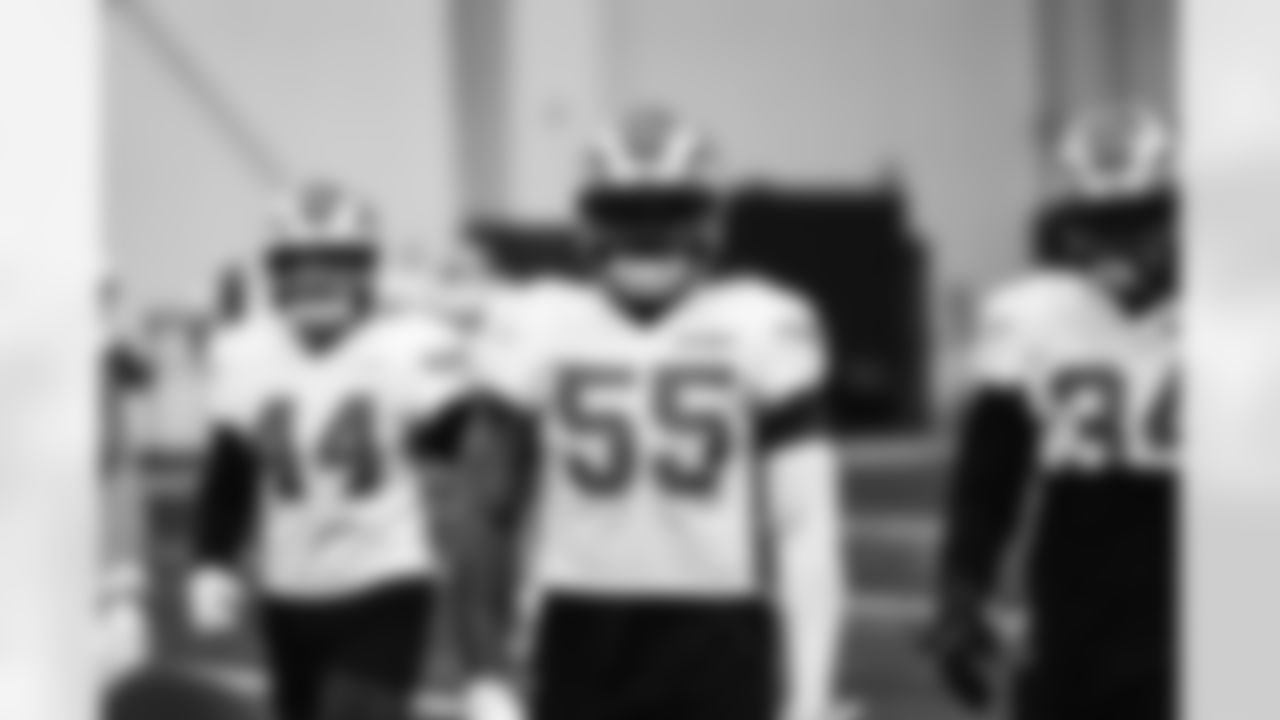 Detroit Lions linebacker Derrick Barnes (55) during practice at the Meijer Performance Center on Dec. 1, 2025 in Allen Park, Mich. (Josh Mandujano/Detroit Lions)