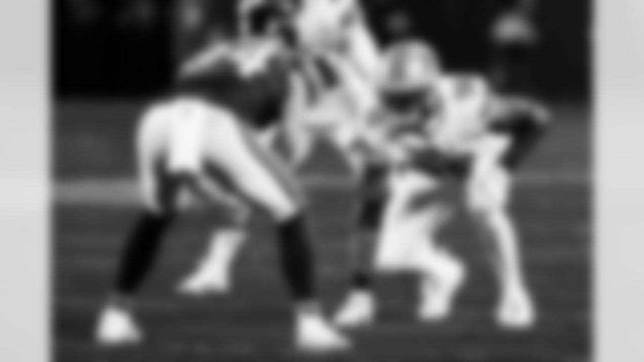 Detroit Lions edge rusher Al-Quadin Muhammad (96) during an NFL football game against the Chicago Bears on Sunday, Jan. 4, 2026 in Chicago. (Jeff Nguyen/Detroit Lions via AP)