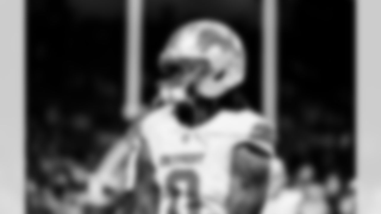 Detroit Lions running back Jahmyr Gibbs (0) before an NFL football game against the Dallas Cowboys on Thursday, Dec. 4, 2025 in Detroit. (Jeff Nguyen/Detroit Lions via AP)