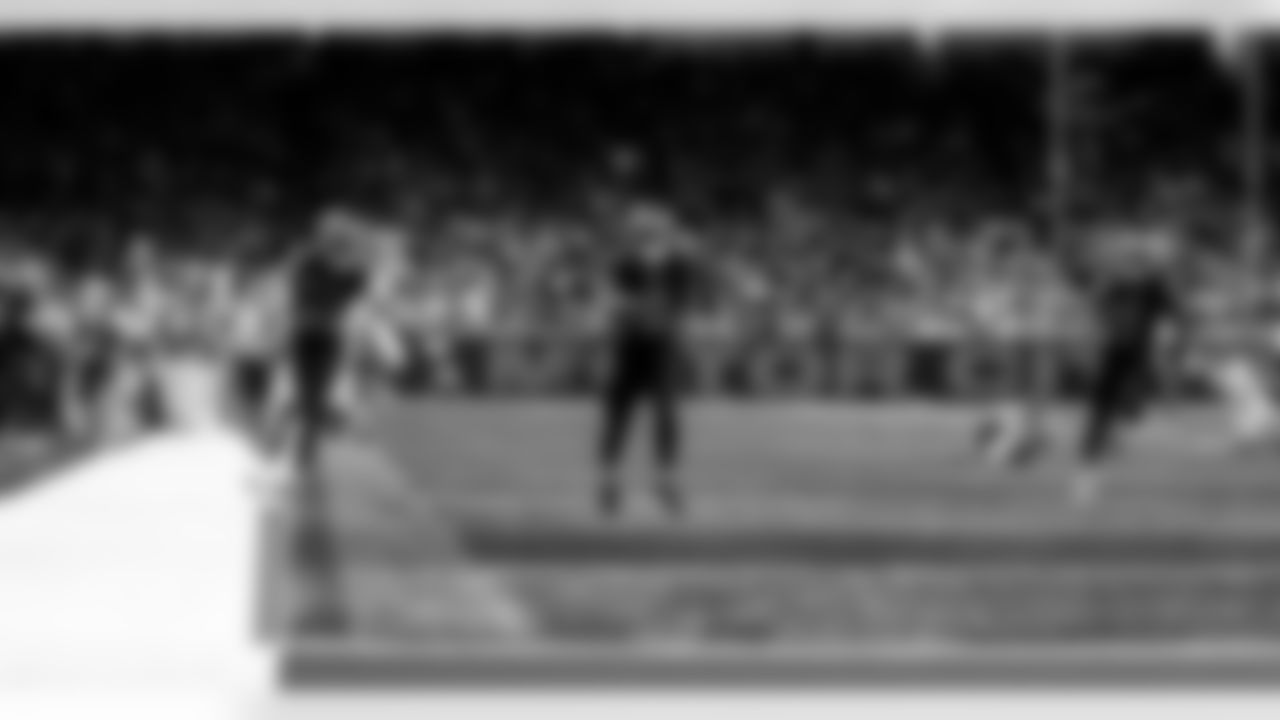 Detroit Lions running back Jahmyr Gibbs (0) scores a touchdown during an NFL football game against the New York Giants on Sunday, Nov. 23, 2025 in Detroit. (Jeff Nguyen/Detroit Lions via AP)