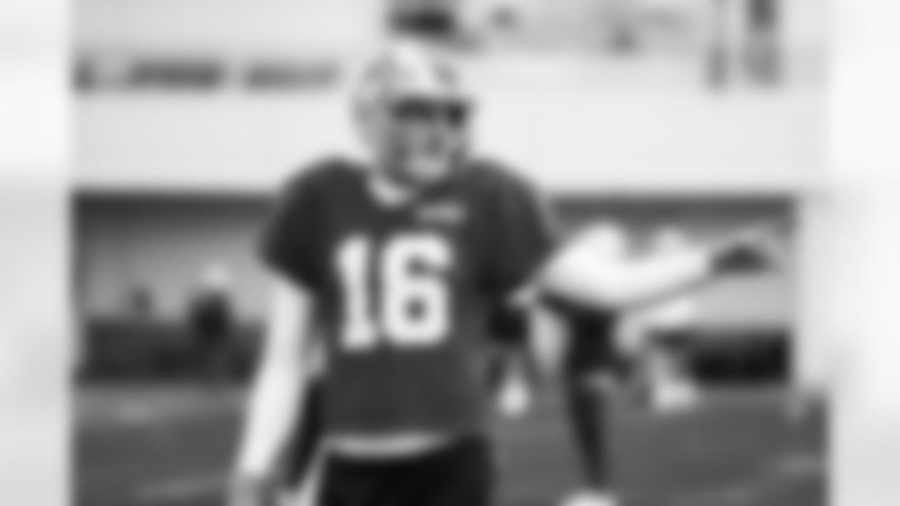 Detroit Lions quarterback Jared Goff (16) during practice at the Meijer Performance Center on Nov. 12, 2025 in Allen Park, Mich. (Jeff Nguyen/Detroit Lions)