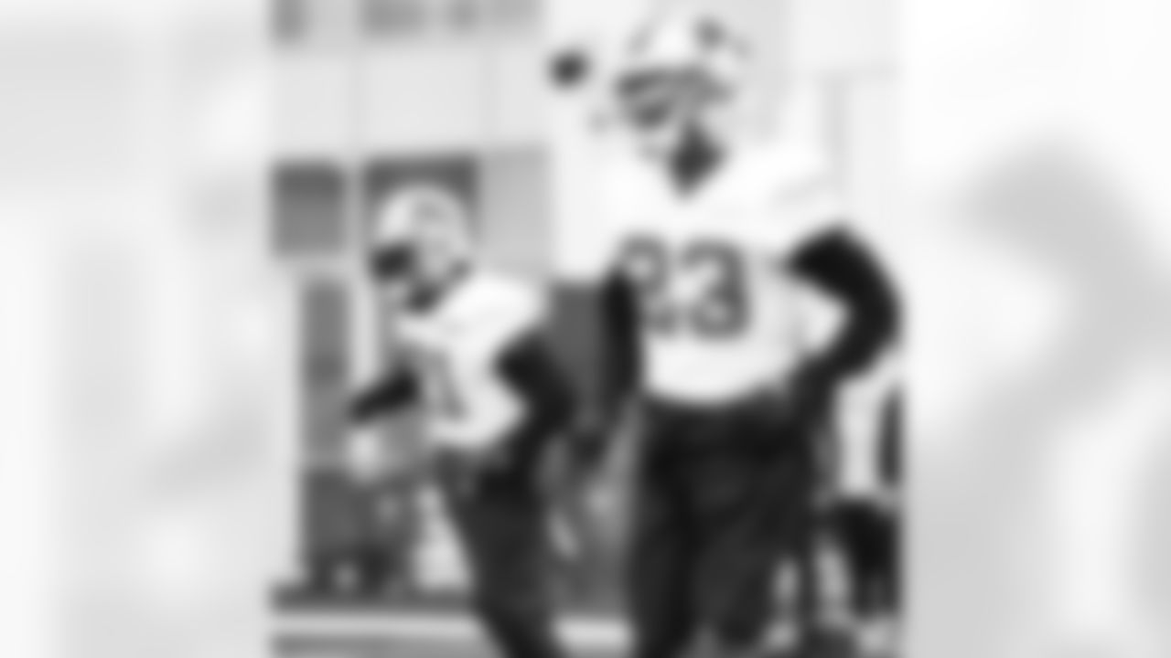 Detroit Lions cornerback Amik Robertson (21) during practice at the Meijer Performance Center on Oct. 31, 2025 in Allen Park, Mich. (Jeff Nguyen/Detroit Lions)