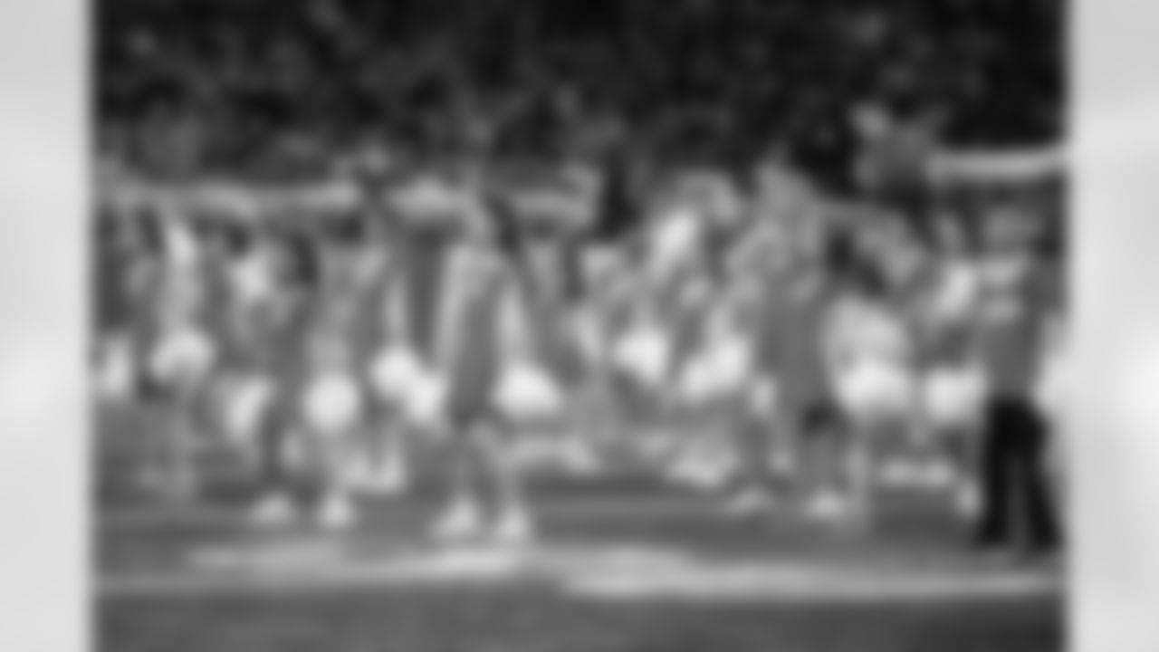 Junior Cheer participants perform at halftime during an NFL football game against the Pittsburgh Steelers on Sunday, Dec. 21, 2025 in Detroit. (Mike Ferdinande/Detroit Lions)