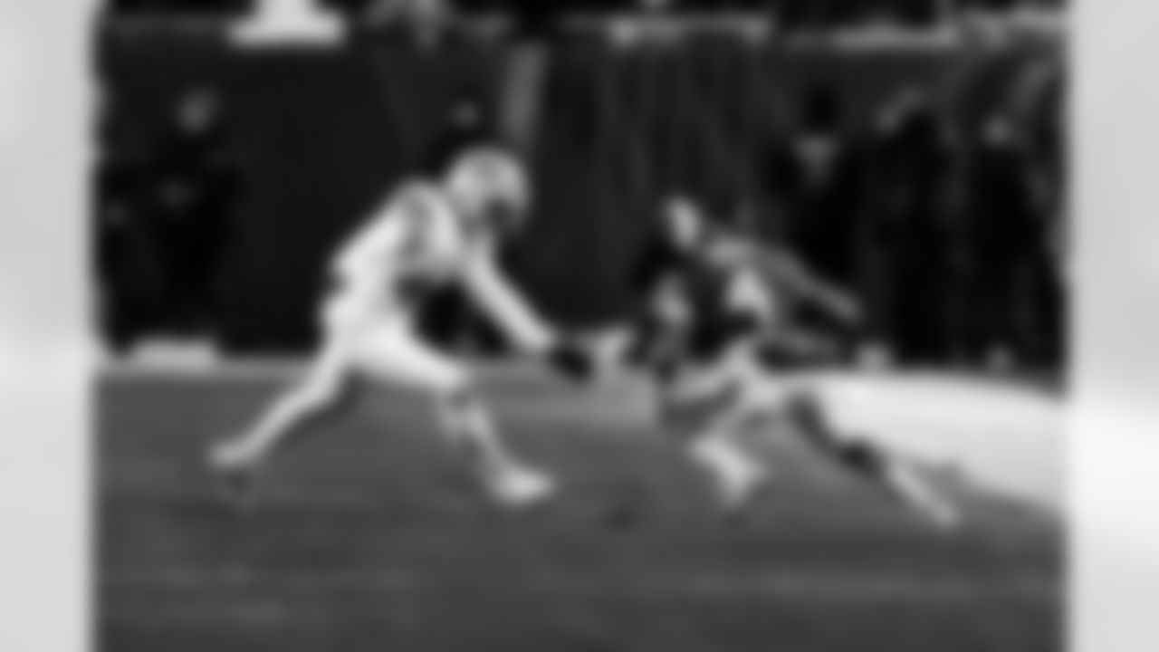 Detroit Lions linebacker Malcolm Rodriguez (44) during an NFL football game against the Chicago Bears on Sunday, Jan. 4, 2026 in Chicago. (Jeff Nguyen/Detroit Lions via AP)