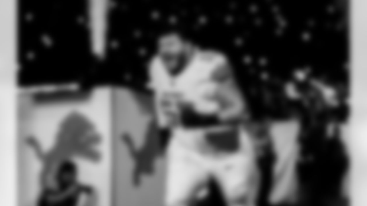 Detroit Lions offensive lineman Trystan Colon (57) before an NFL football game against the Dallas Cowboys on Thursday, Dec. 4, 2025 in Detroit. (Jeff Nguyen/Detroit Lions via AP)