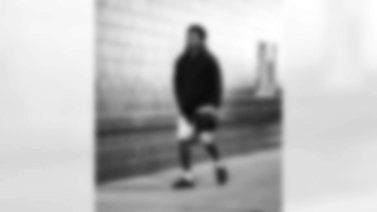 Detroit Lions defensive back Brian Branch (32) arrives to an NFL football game against the Washington Commanders on Sunday, Nov. 9, 2025 in Landover, Md. (Jeff Nguyen/Detroit Lions via AP)