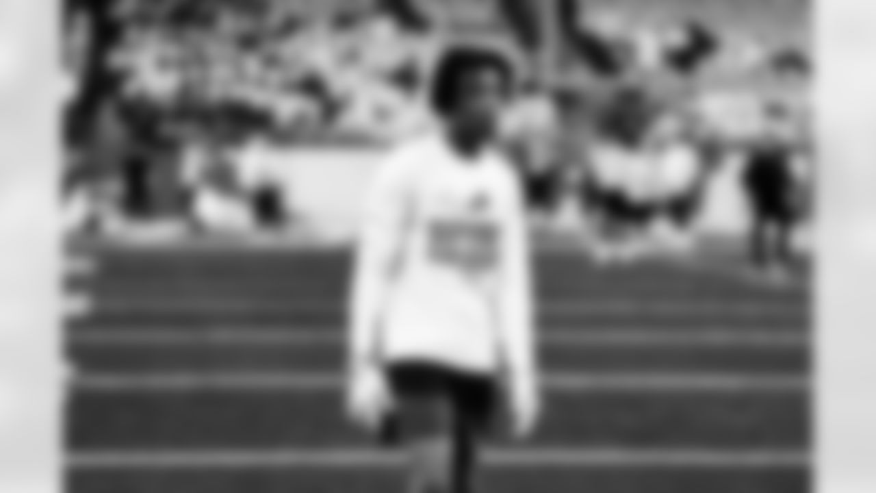 Detroit Lions wide receiver Jameson Williams (1) before an NFL football game against the Dallas Cowboys on Thursday, Dec. 4, 2025 in Detroit. (Jeff Nguyen/Detroit Lions via AP)